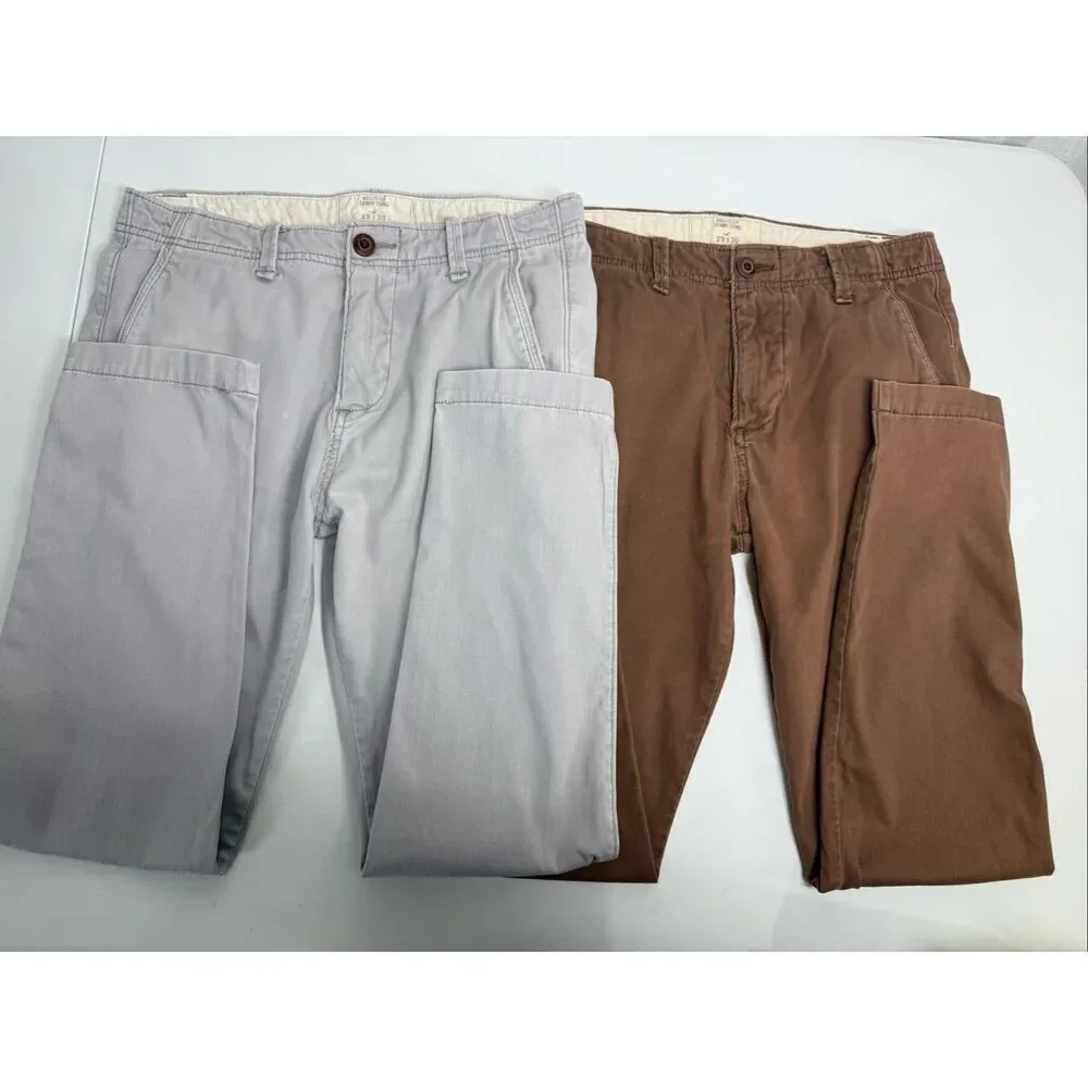 Set Of 2 Hollister Men’s Skinny Chino Sz 29/27 Gray Brown See Description